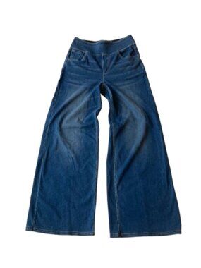 Halara Flex High Waist Baggy Wide Leg Jean Pull On Womens Small S Blue Denim